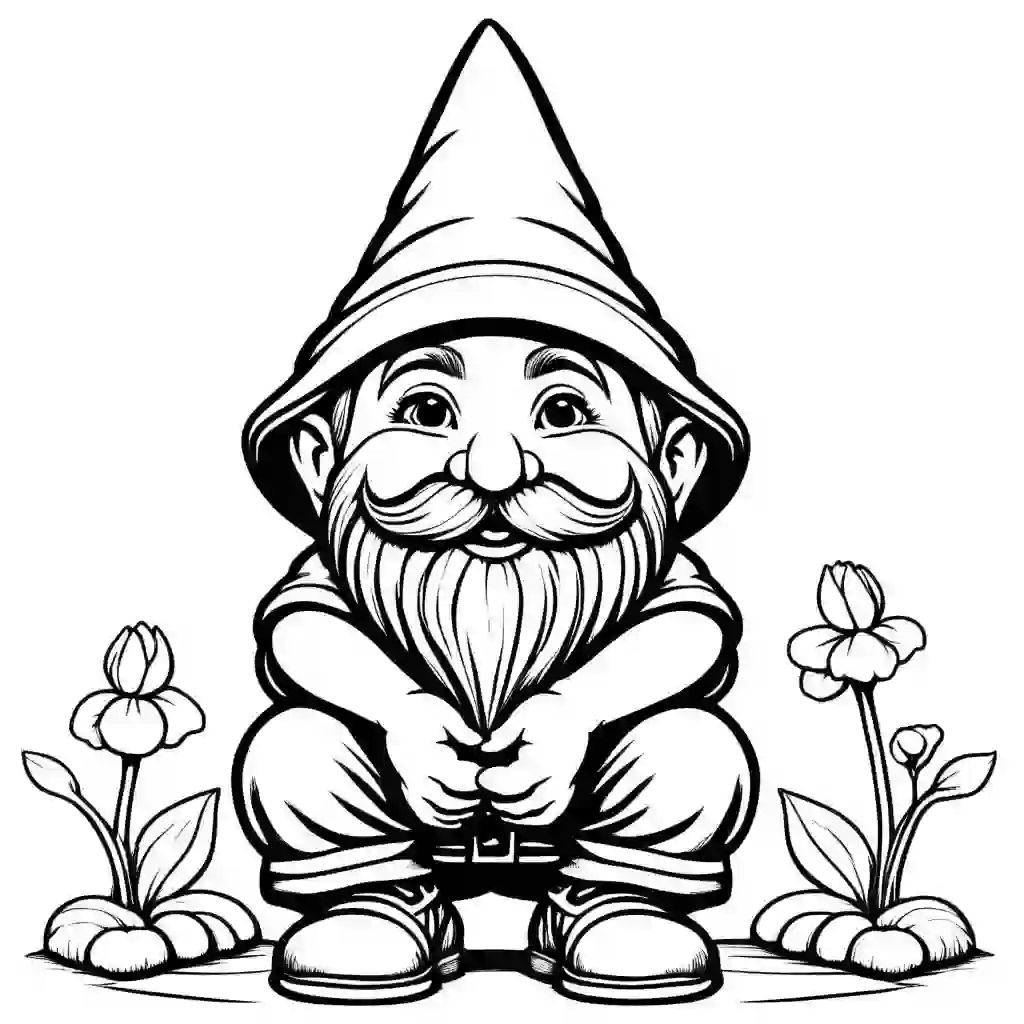 Garden gnome coloring pages